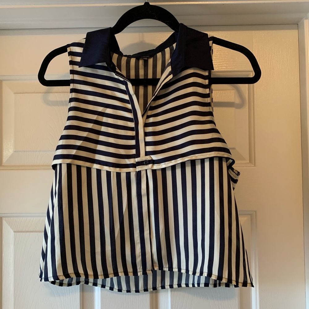 Striped Cropped Blouse